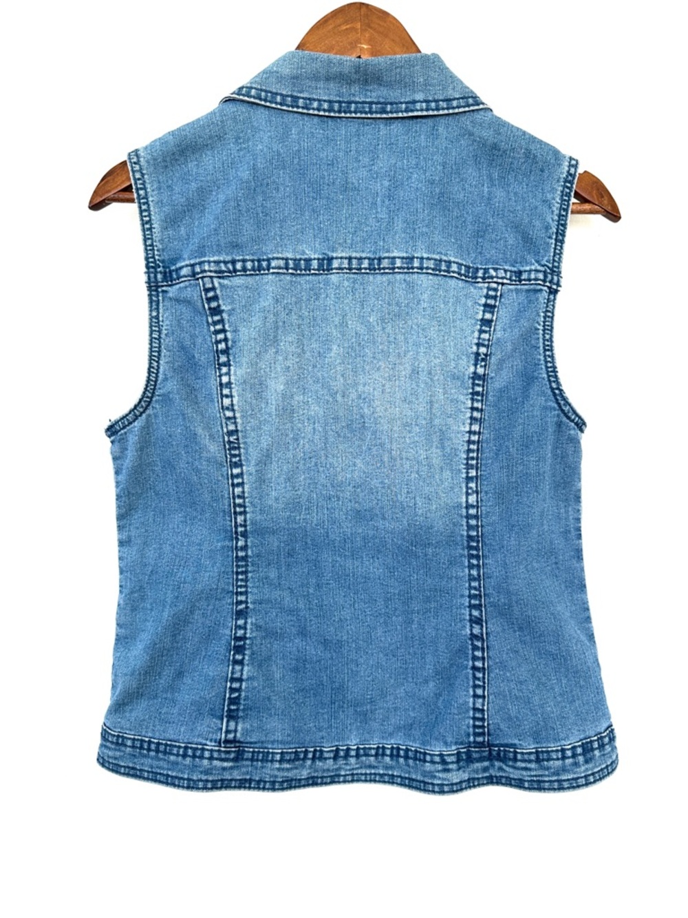 Christopher & Banks Denim Vest with Embroidery Details, Stretch - Picture 5 of 12